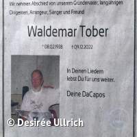 Waldemar Tober geht auf seine letzte Reise